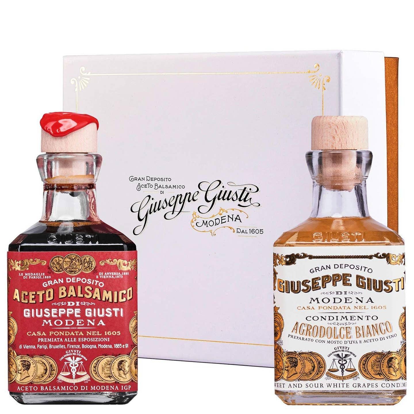 Giuseppe Giusti Italian Balsamic & White Vinegar - 3 Gold Medal & White Vinegar